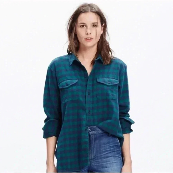 Madewell Flannel Cargo Workshirt in Buffalo Check Size XS - Picture 1 of 11